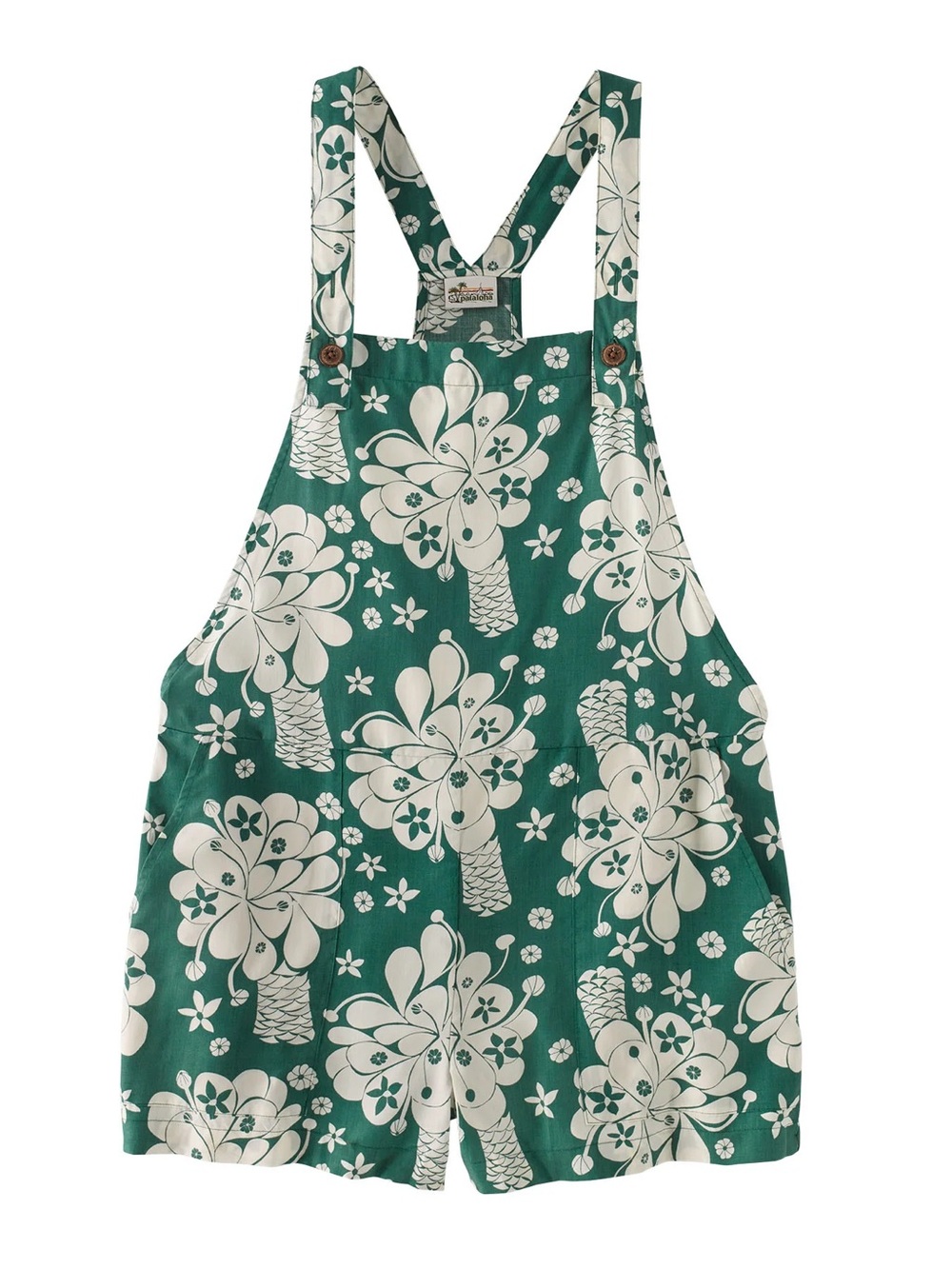 Patagonia Pataloha Romper Tropical Floral Print Green & Cream Size Medium - Picture 2 of 8